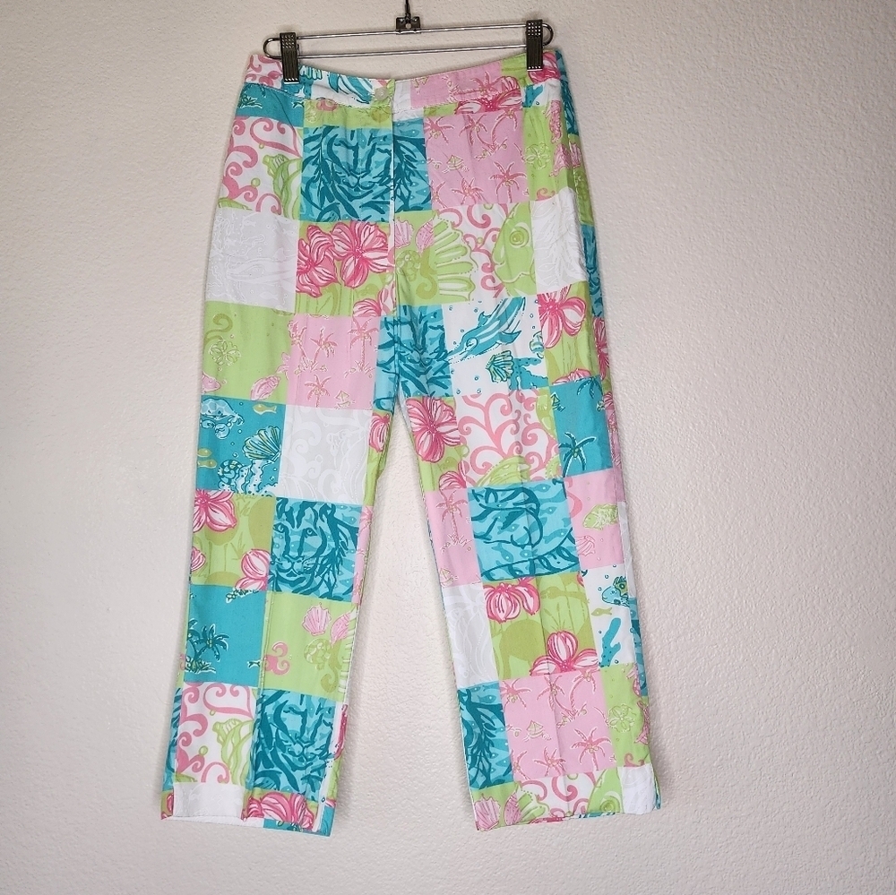 Lilly Pulitzer White Lable Patchwork Pants 2p - image 2